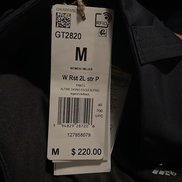 NWT Adidas TWO-LAYER INSULATED STRETCH Skiing Snow PANTS size M in blue/black - Picture 4 of 5